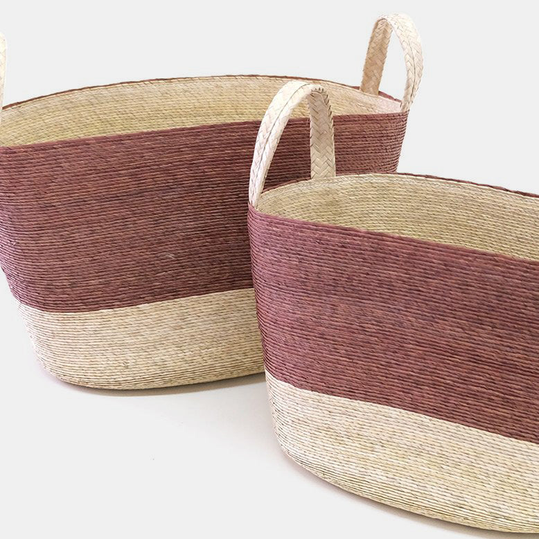 Miel Mauve Oval Floor Basket