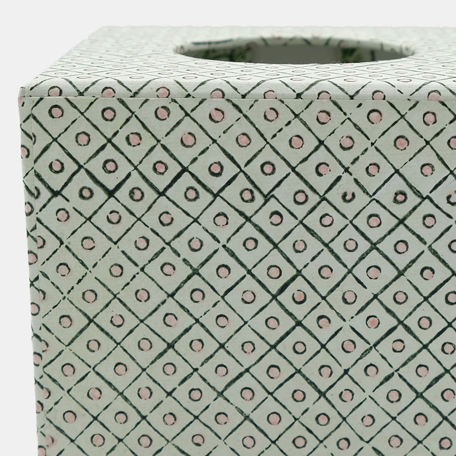 Tissue Box in Dot Green