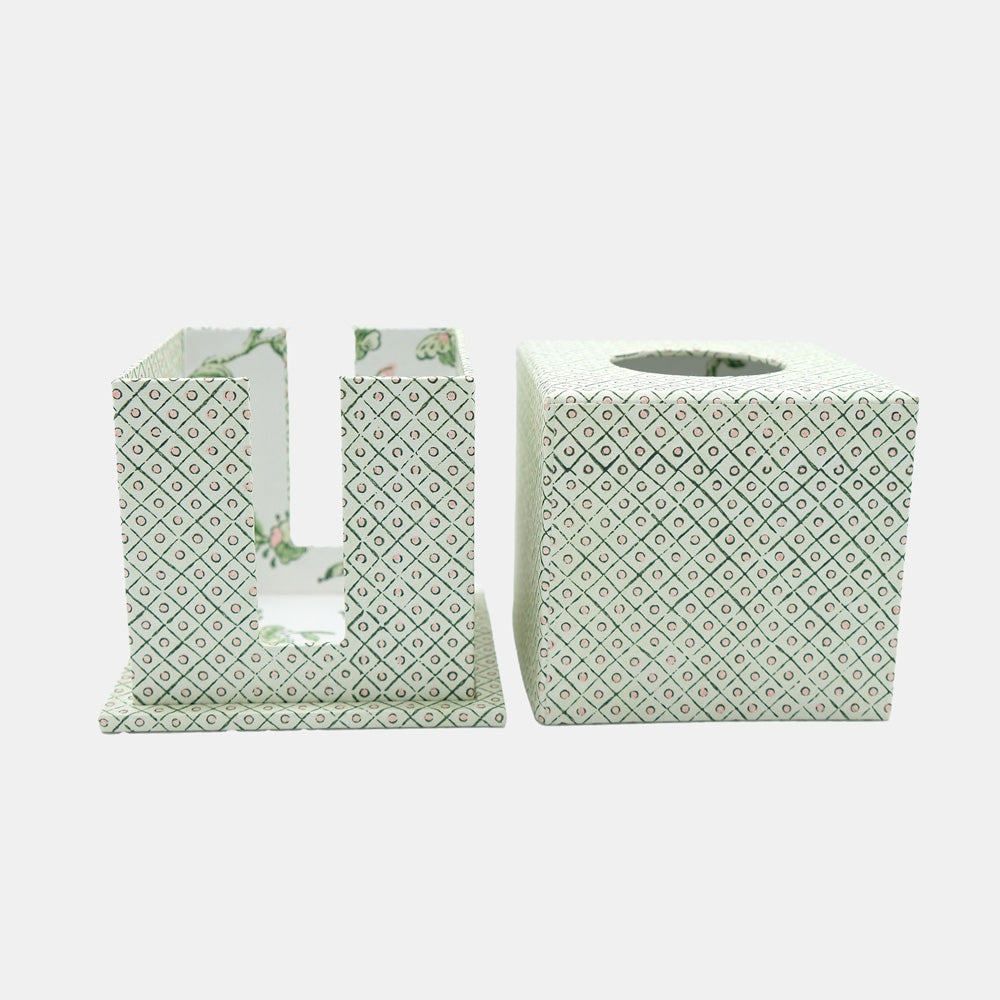 Tissue Box in Dot Green