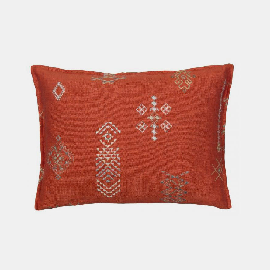 Orange Embroidered Tumbleweed Pillow, lumbar