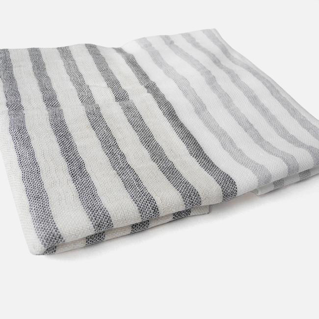 Two Tone Washcloth in Charcoal Stripe