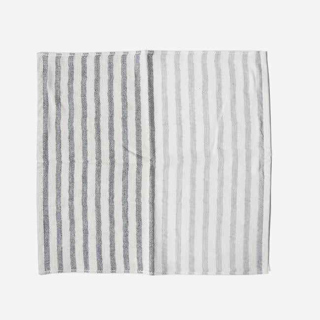 Two Tone Washcloth in Charcoal Stripe