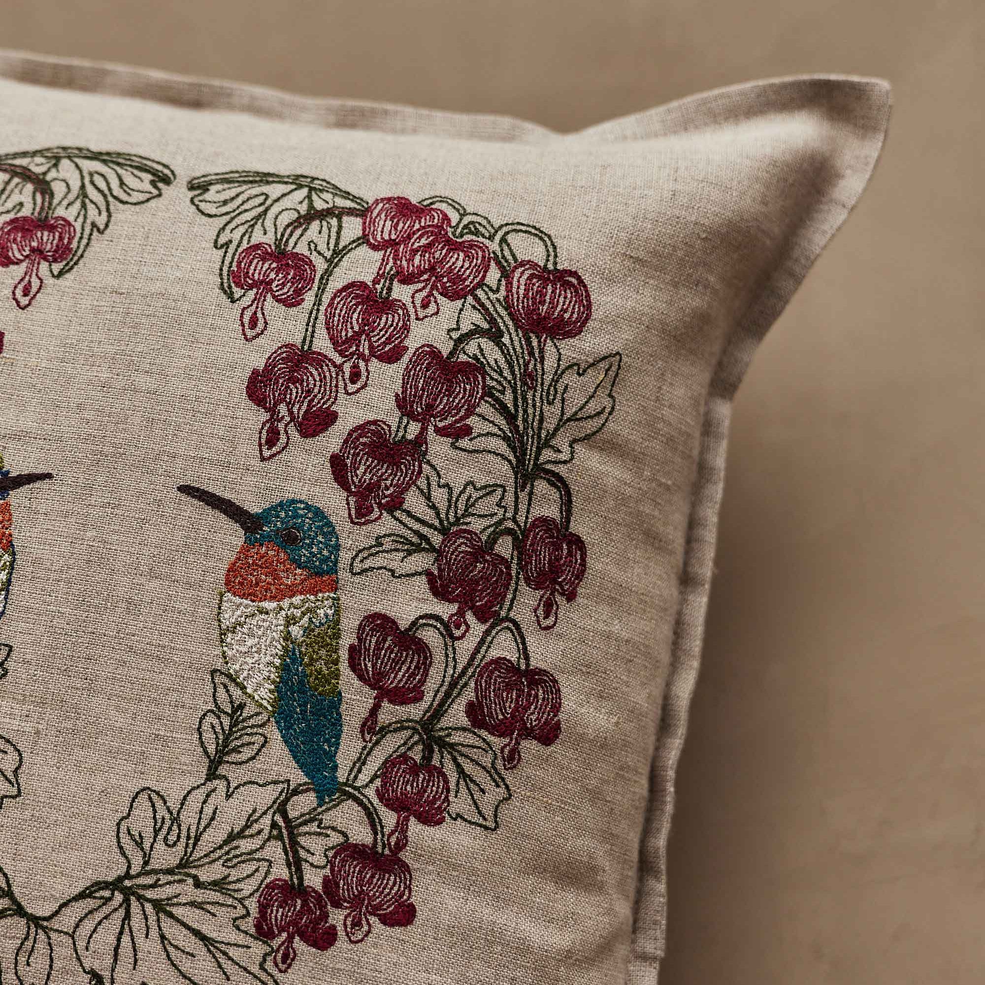 Hummingbird Hearts Square Pillow