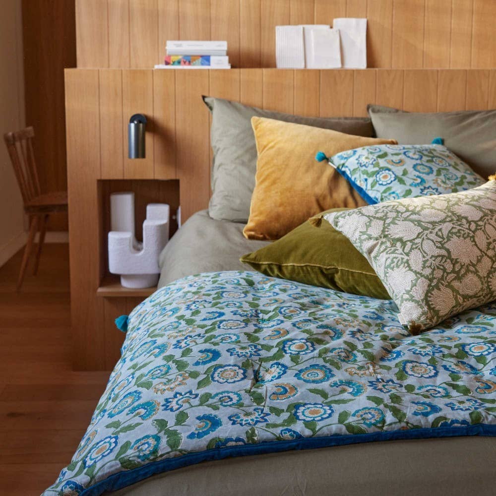 Sofa Topper in Guapao Blue Green - Collyer's Mansion