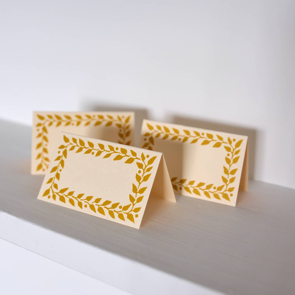 Place Cards in Mustard: Pack of Twelve