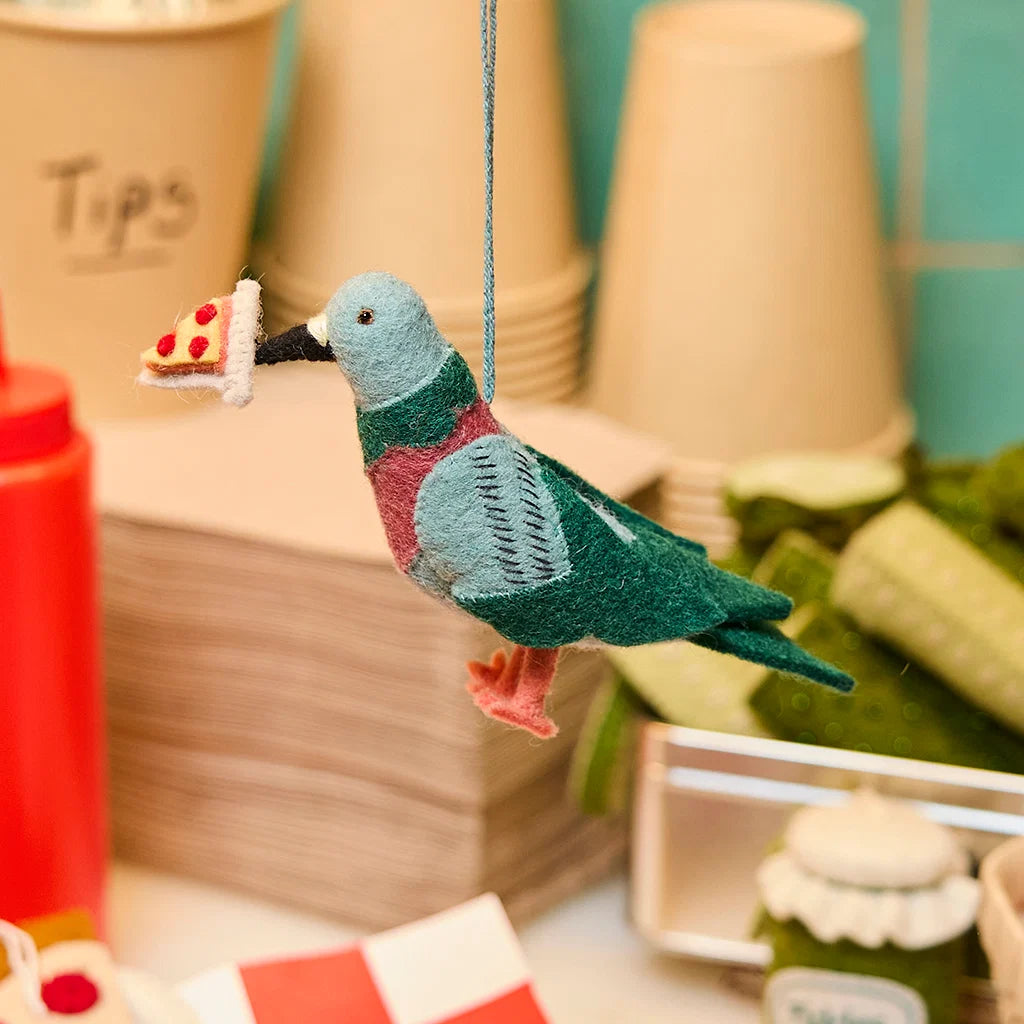 Hungry Urban Pizza Pigeon Ornament