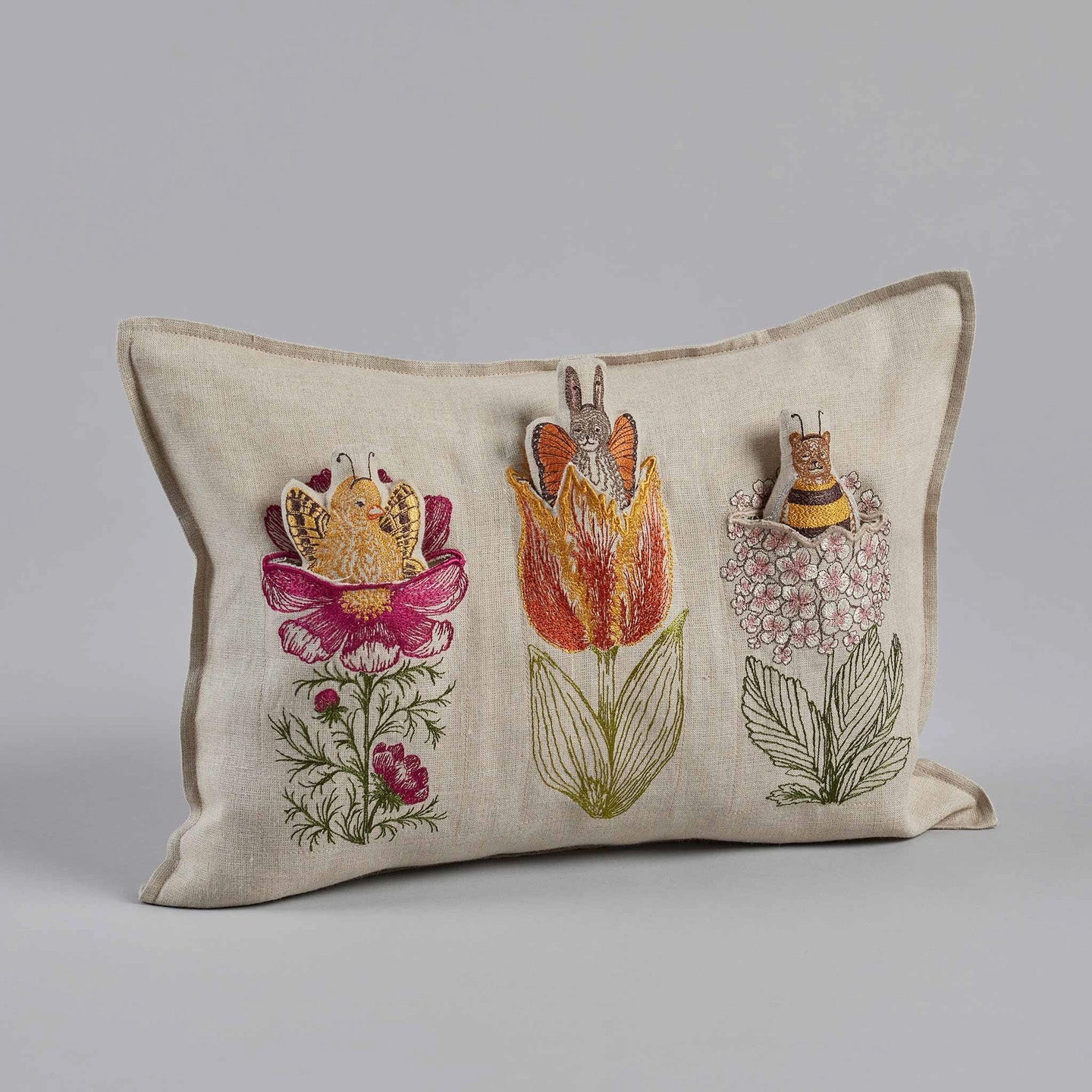 Flower Friends Lumbar Pocket Pillow
