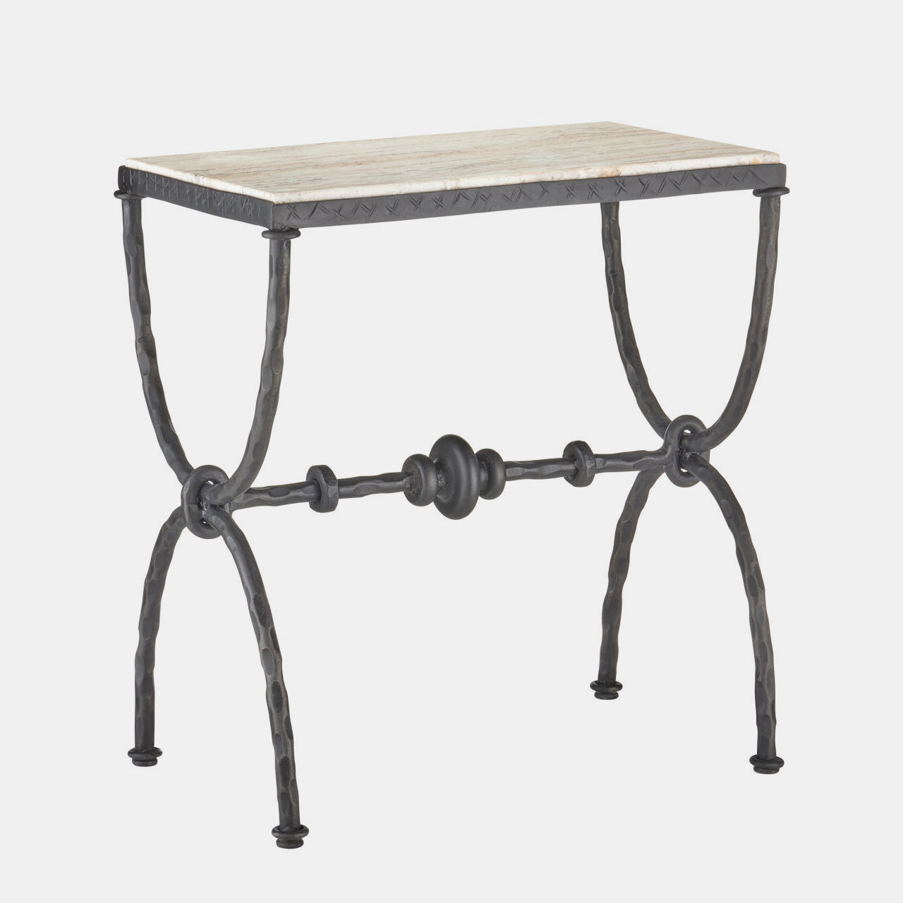 Agora White Travertine Side Table