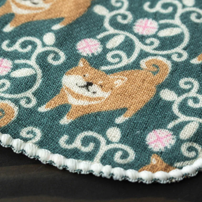 Shiba Karakusa Green Washcloth