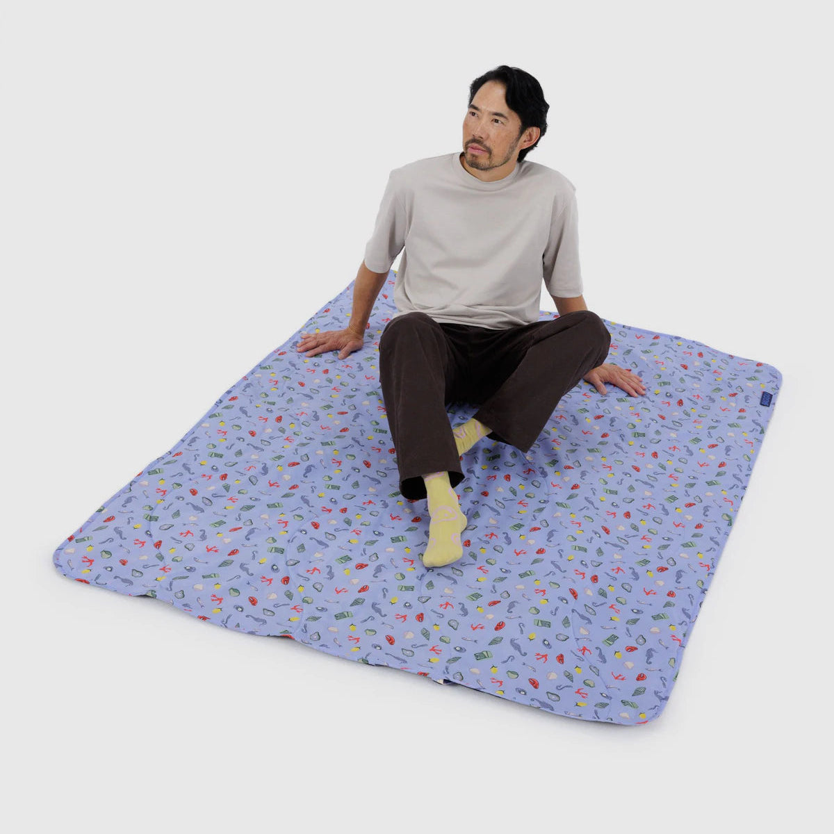 Puffy Picnic Blanket in Sea Charms