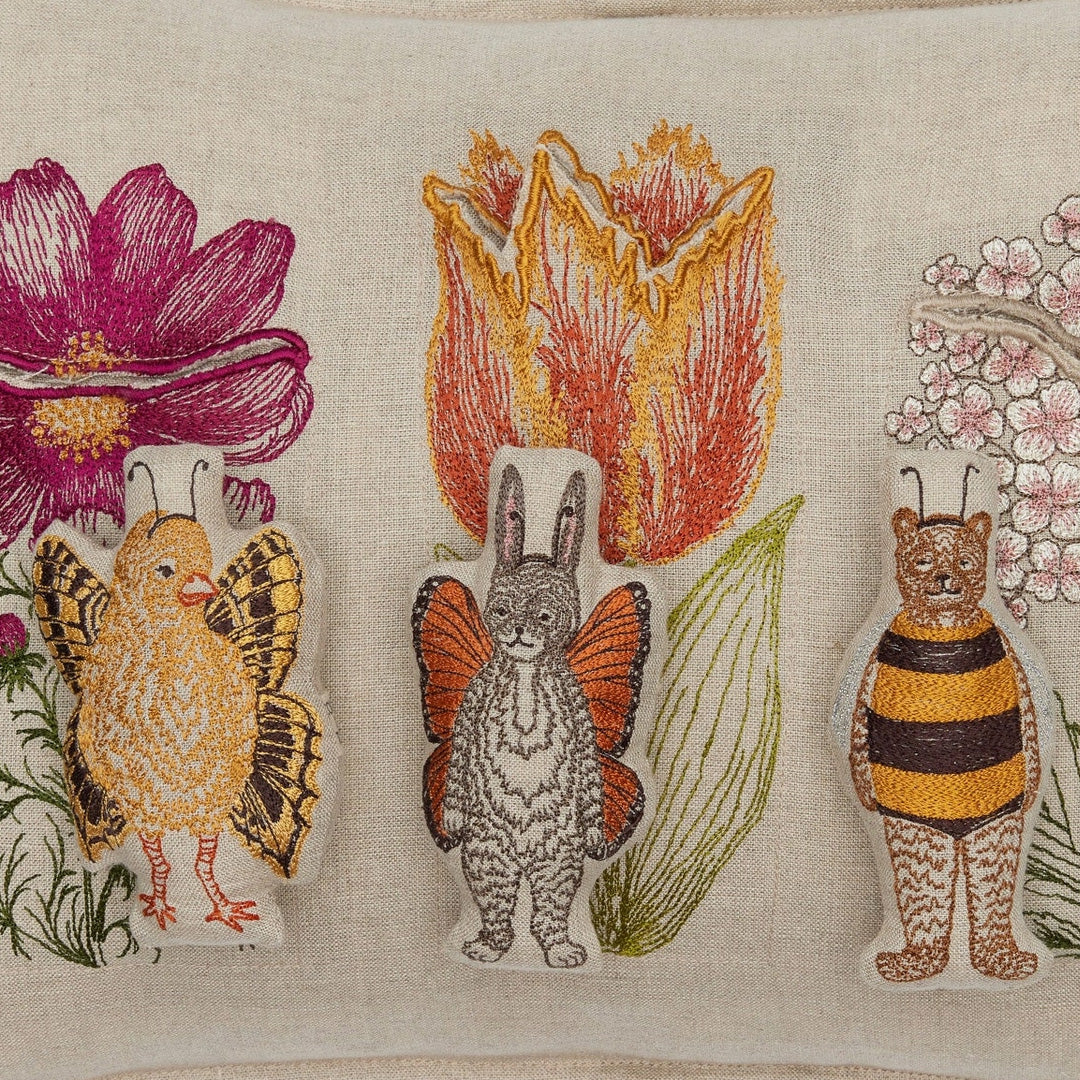 Flower Friends Lumbar Pocket Pillow