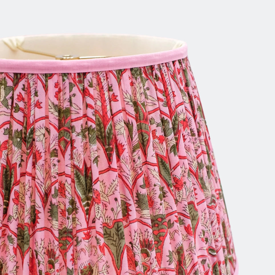 Pleated Empire Lampshade in Pink Arch