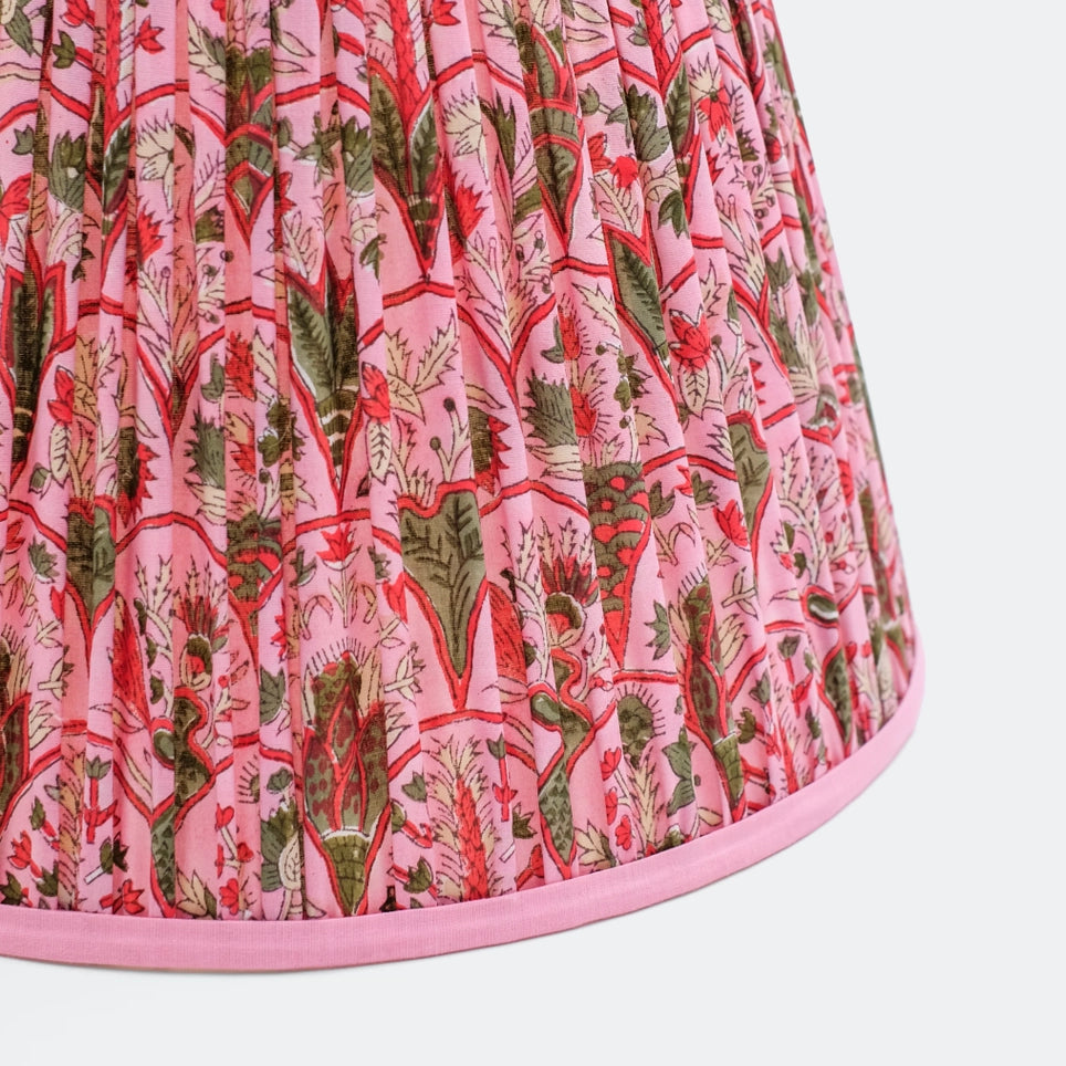 Pleated Empire Lampshade in Pink Arch