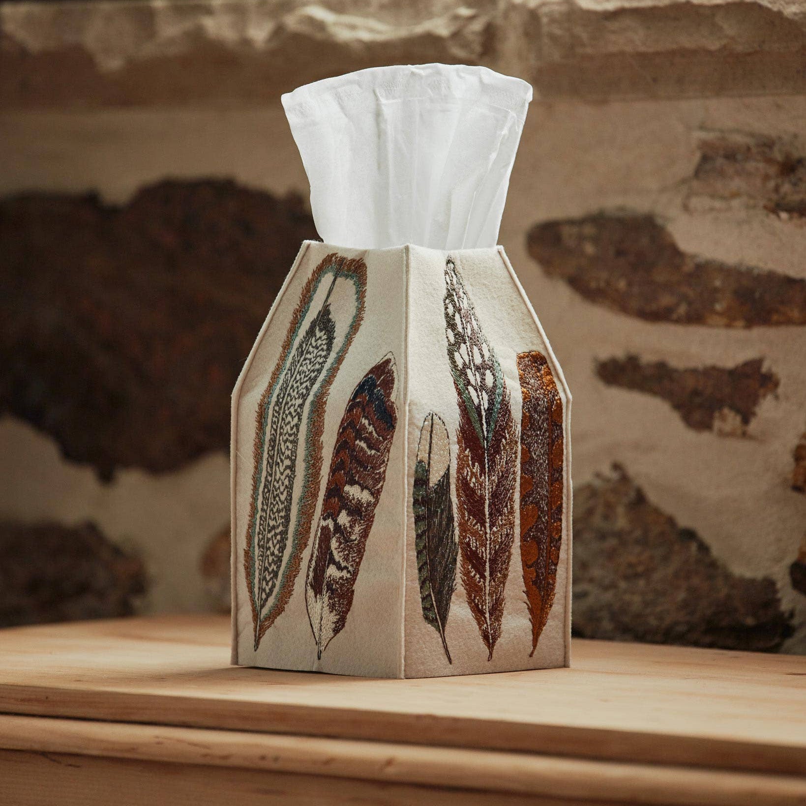 Feathers Tissue Box Cover - Collyer's Mansion