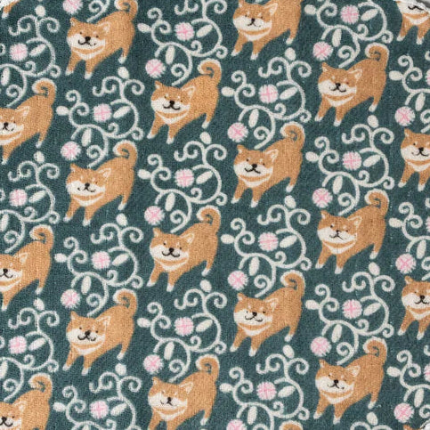 Shiba Karakusa Green Washcloth