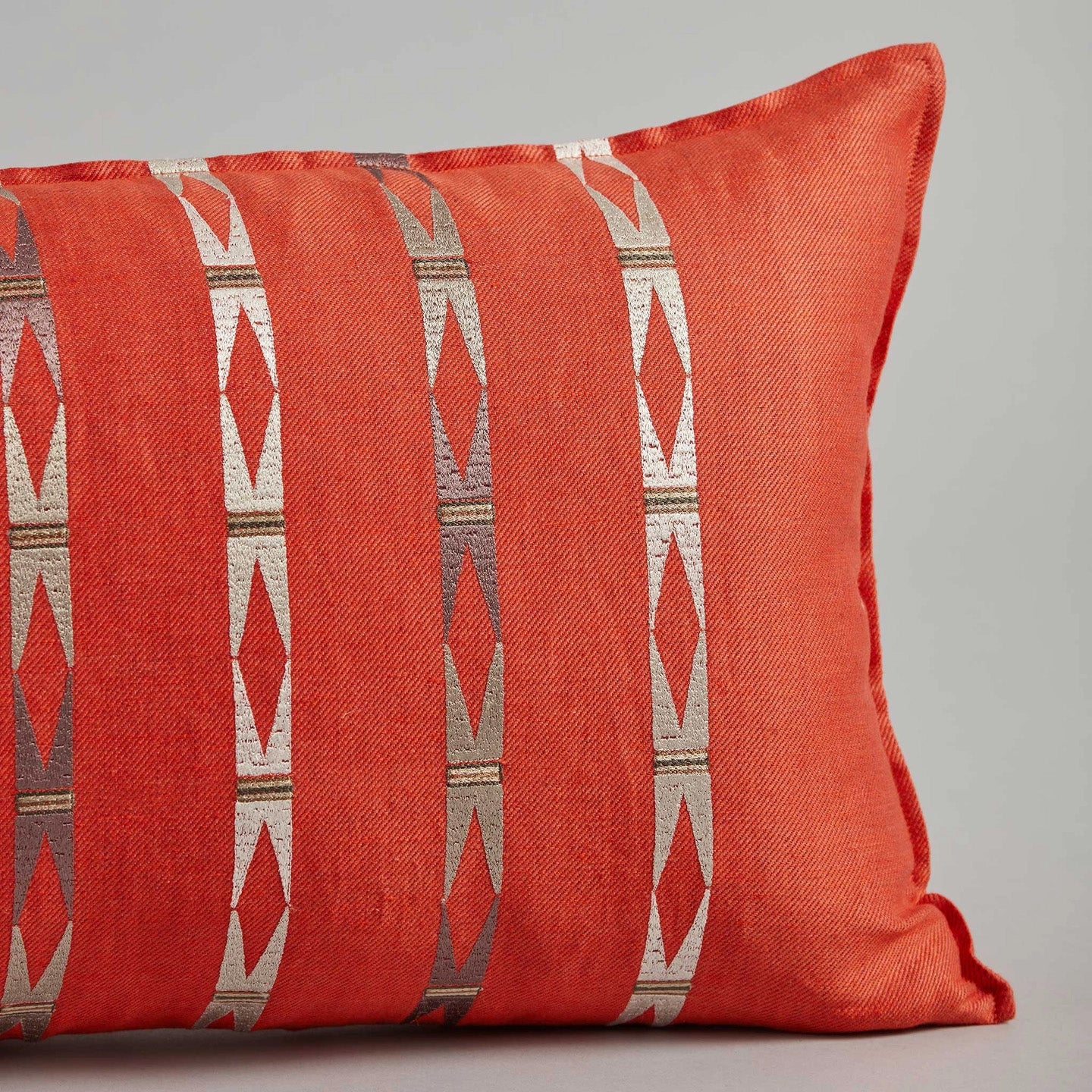 Laramie Stripe Vermilion Lumbar Pillow