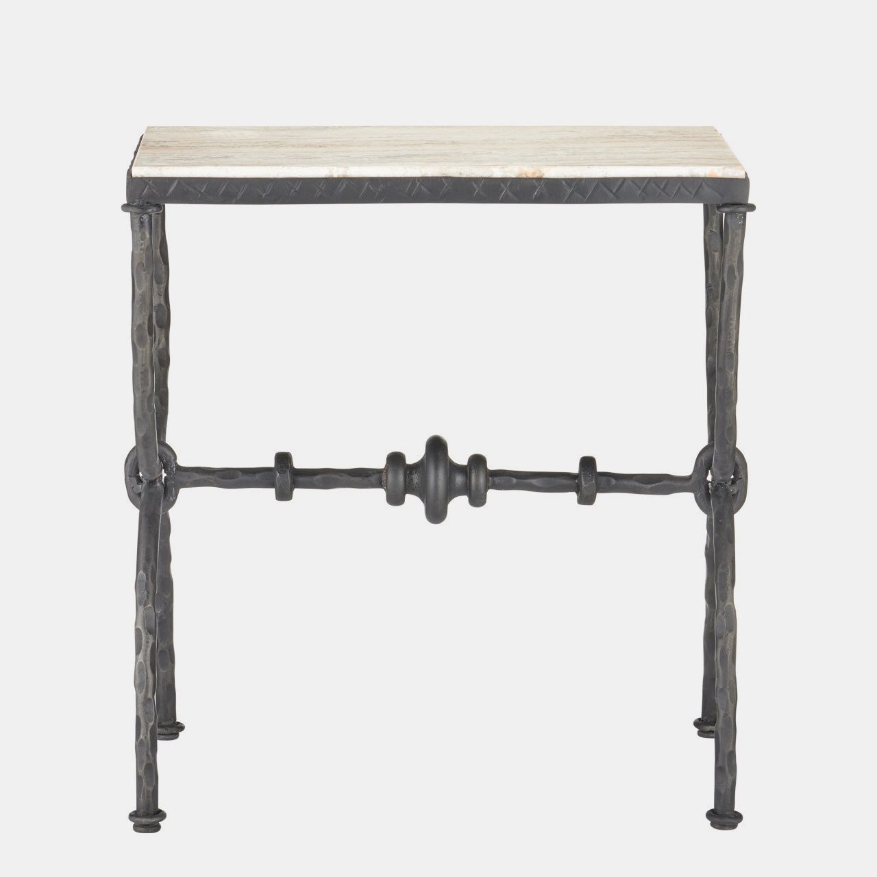 Agora White Travertine Side Table