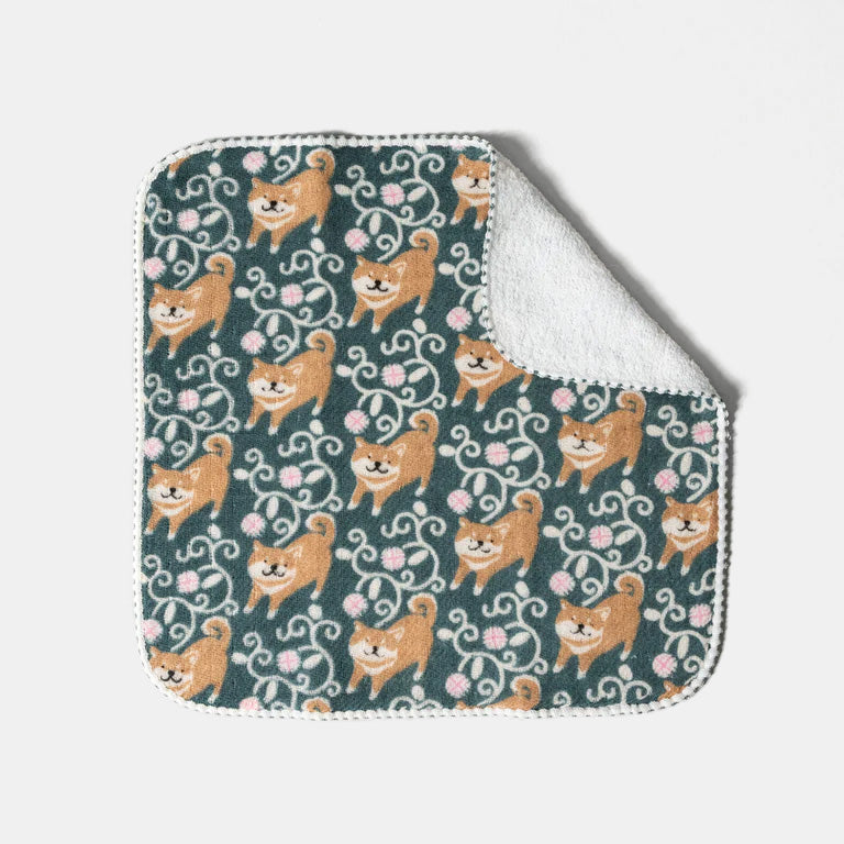 Shiba Karakusa Green Washcloth