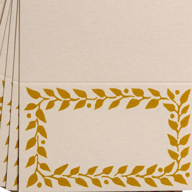 Place Cards in Mustard: Pack of Twelve