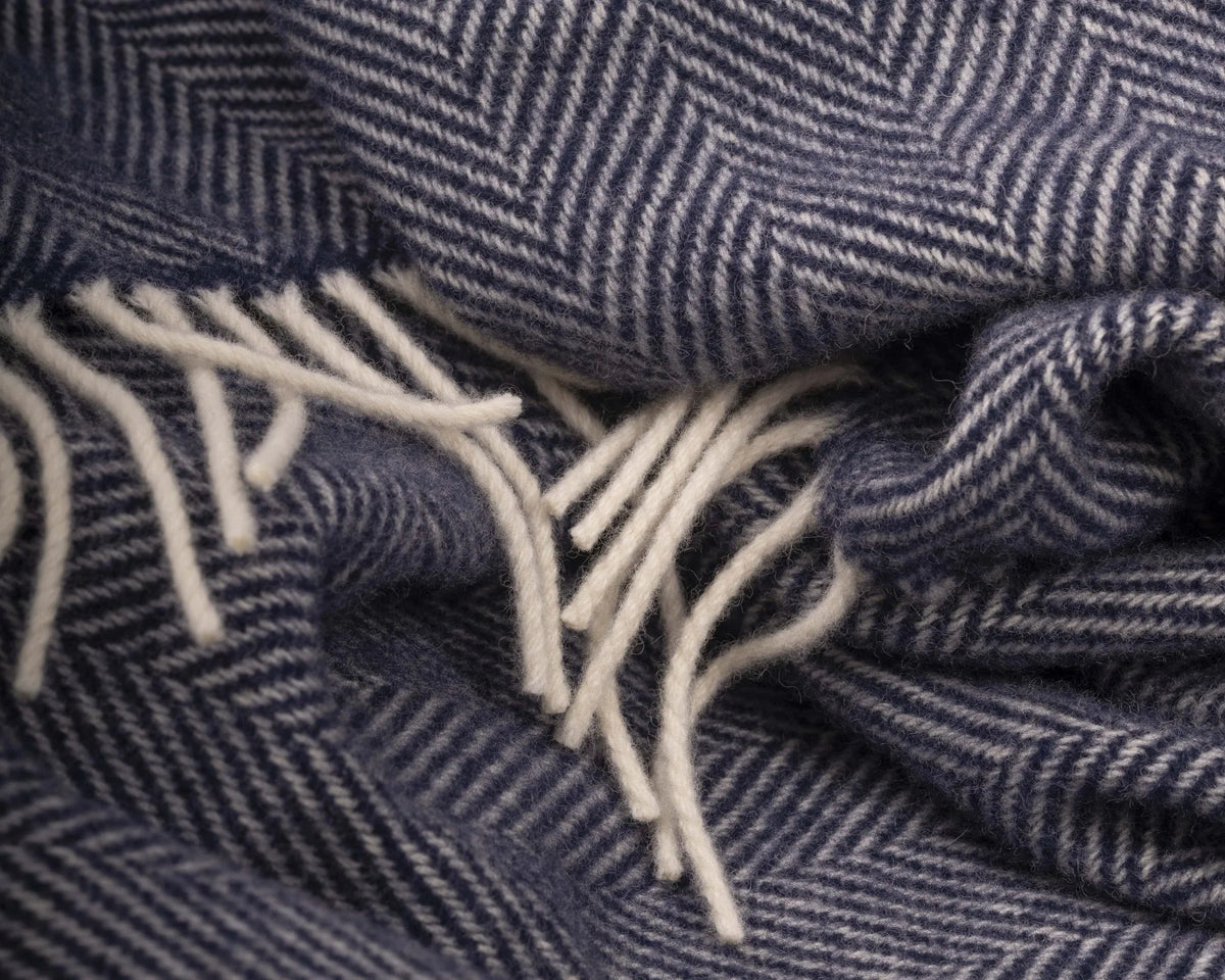 Aclare Navy Lambswool Throw