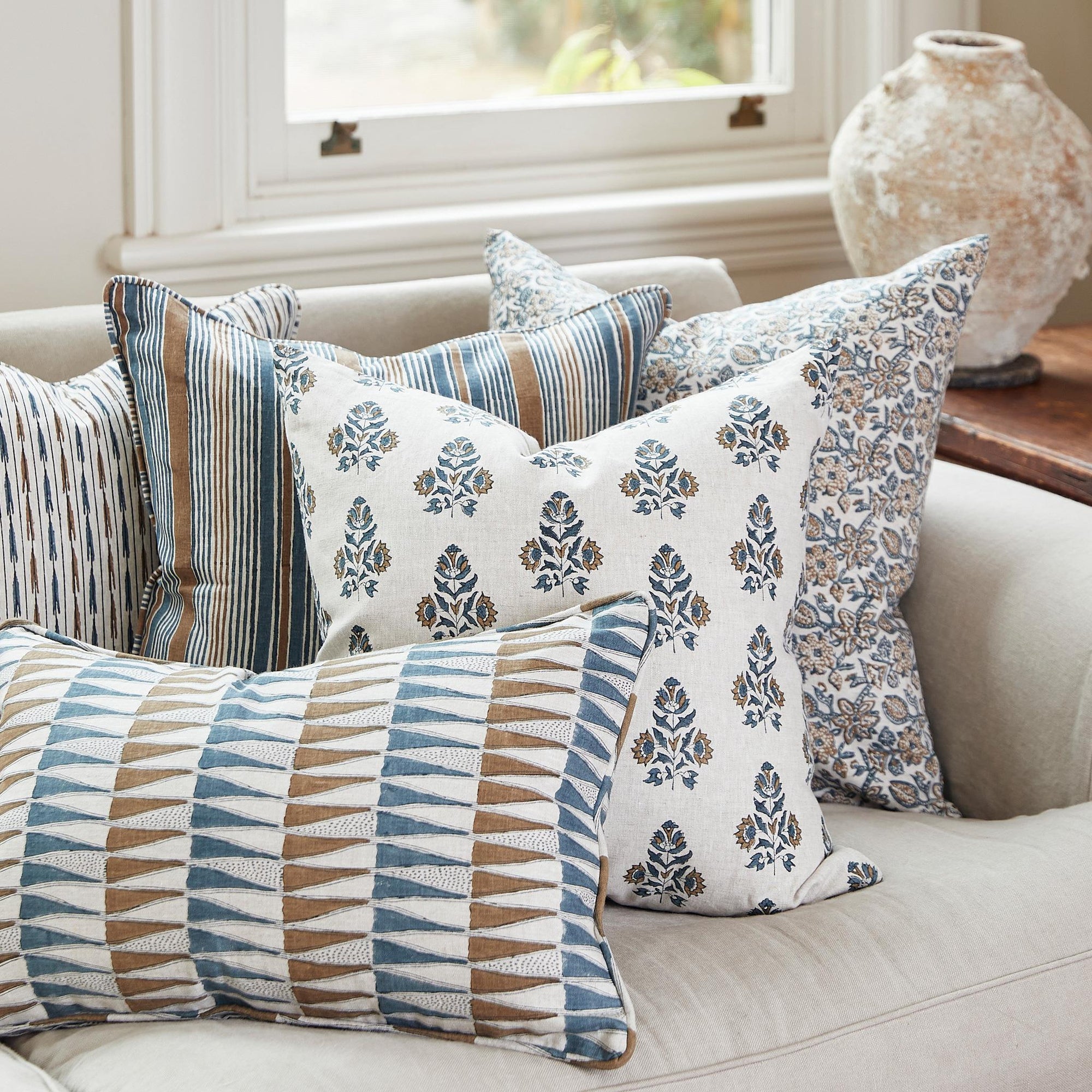 Ankara Walnut Square Pillow