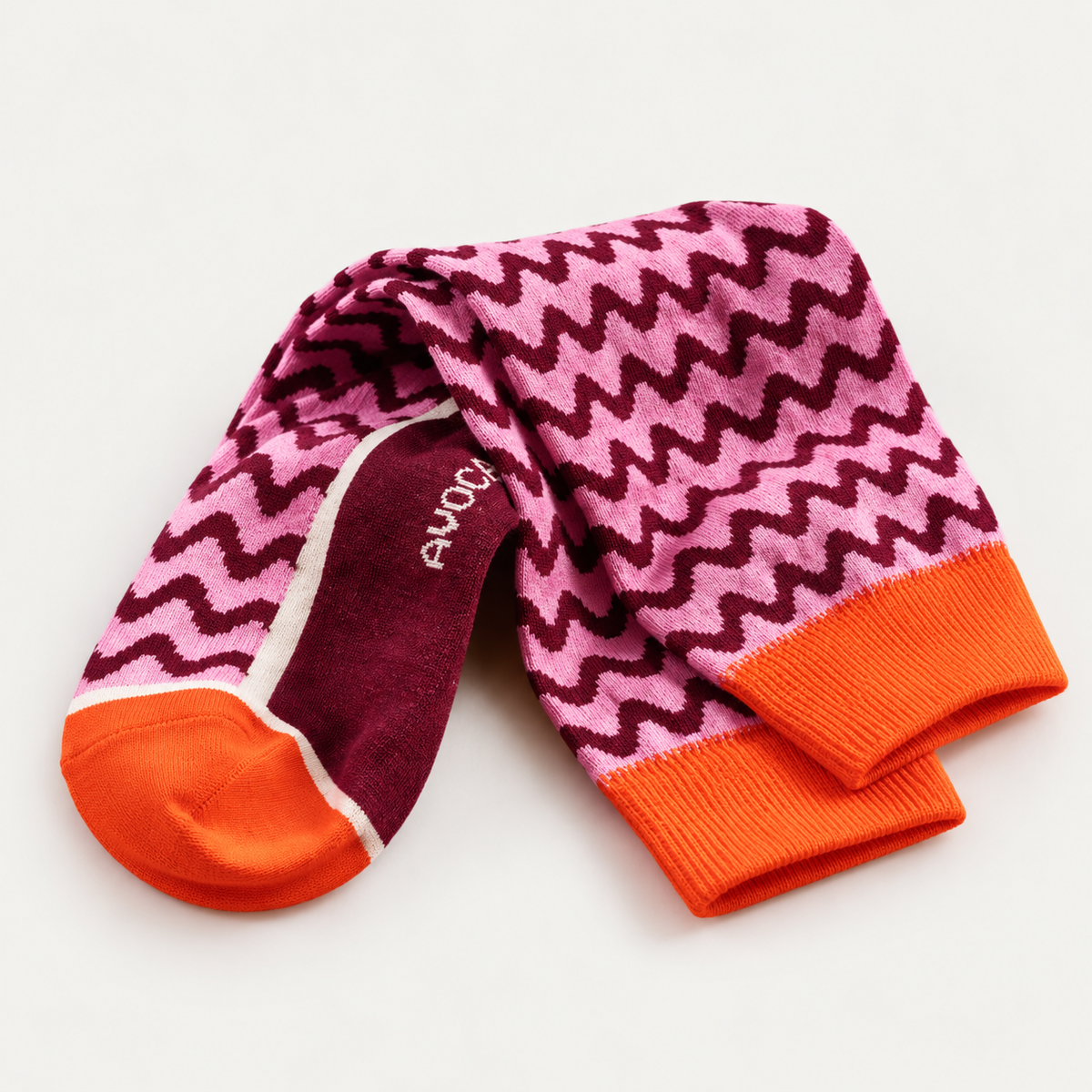 Women's Pink Wavy Lines Cotton Socks