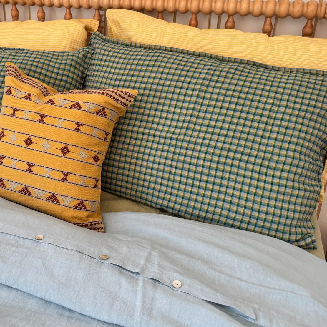 Linen Duvet in Scandinavian Blue