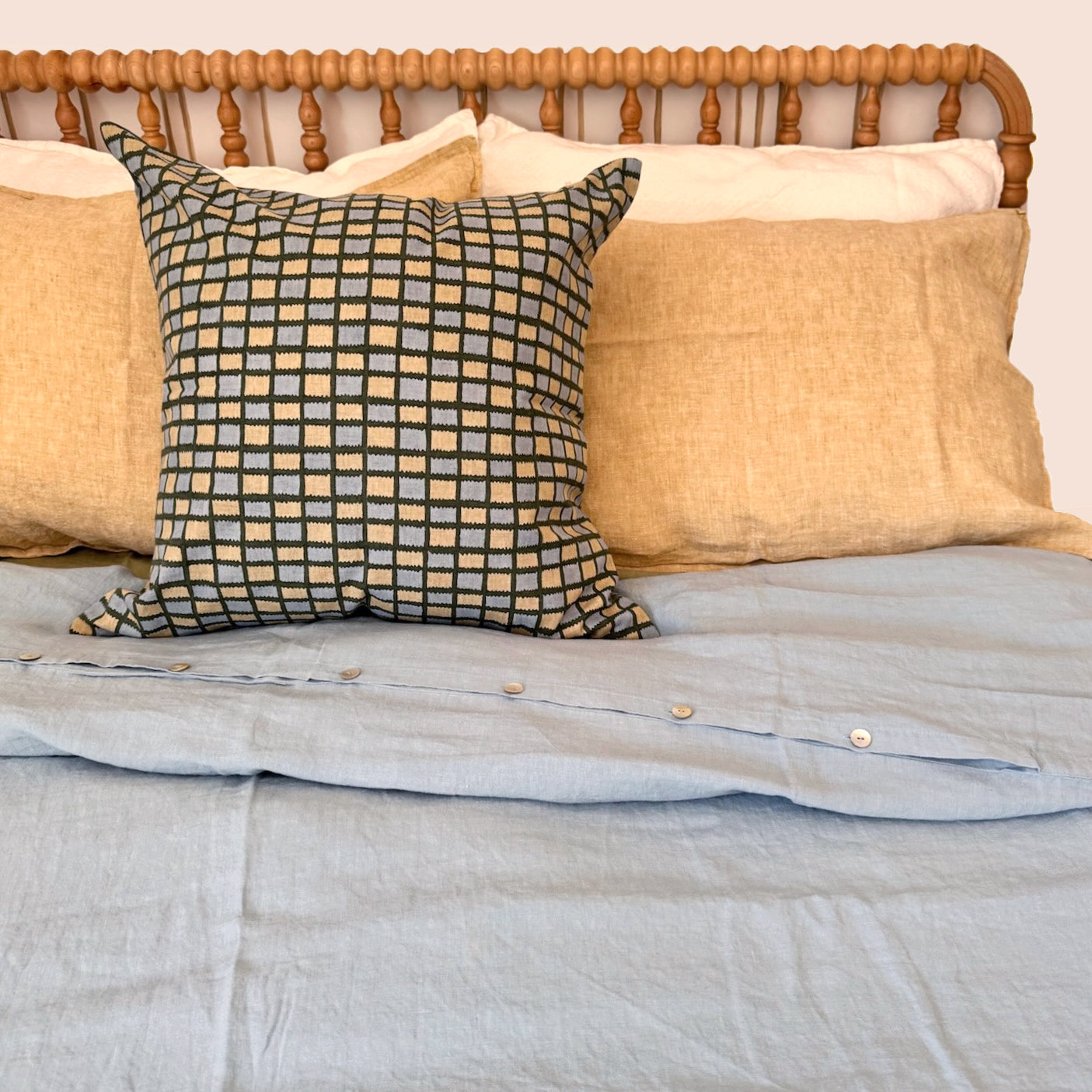 Linen Duvet in Scandinavian Blue