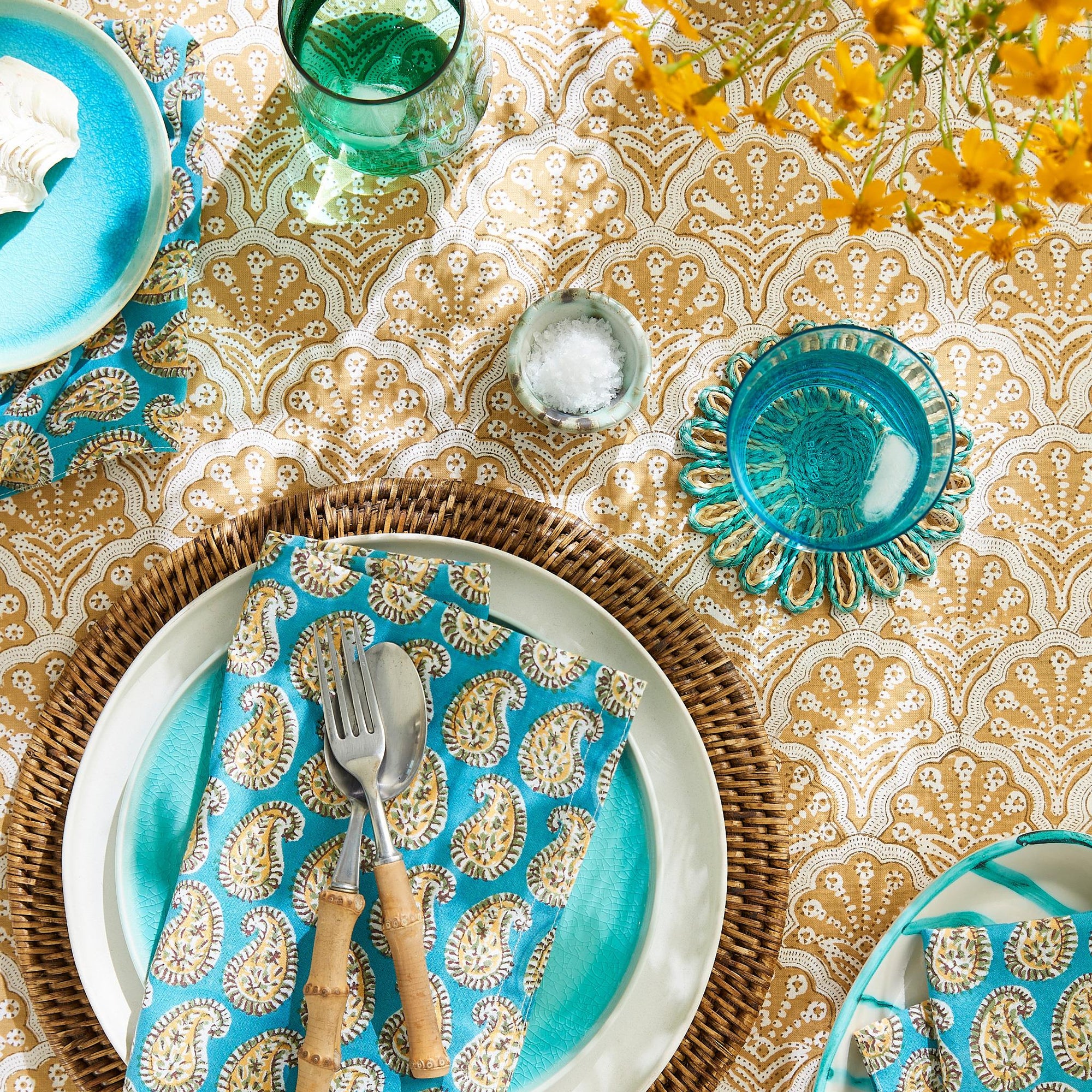 St Tropez Saffron Tablecloth