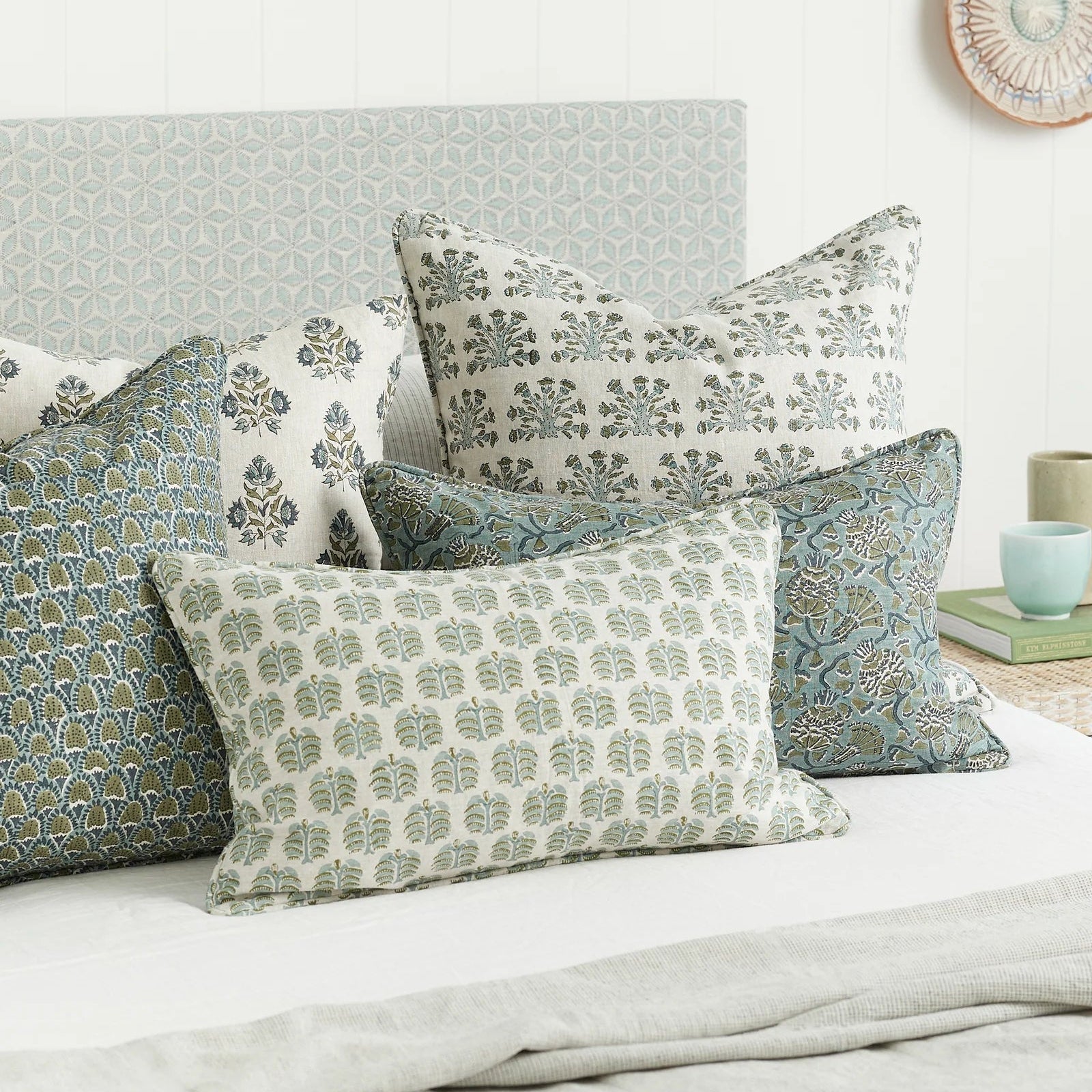 Hera Celadon Moss Lumbar Pillow