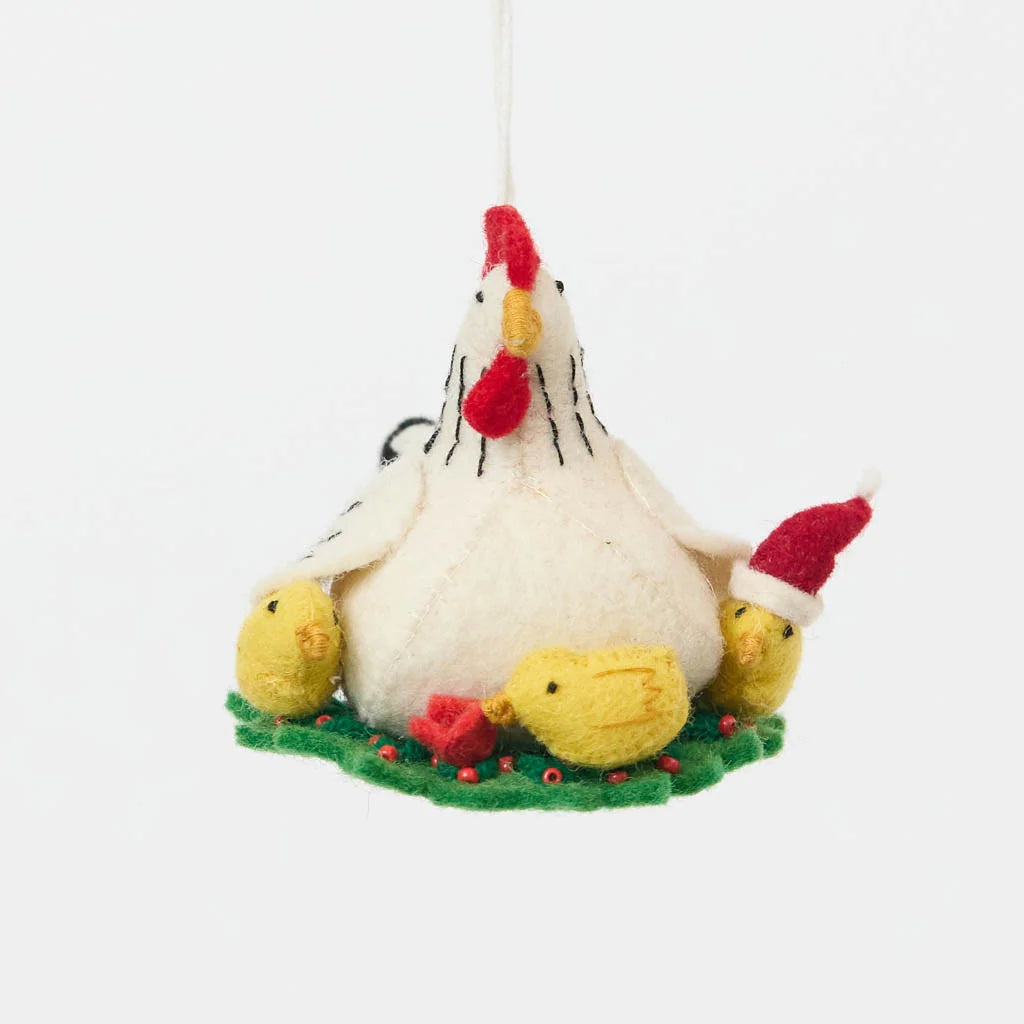Mama Clucky the Hen with Chicks Ornament