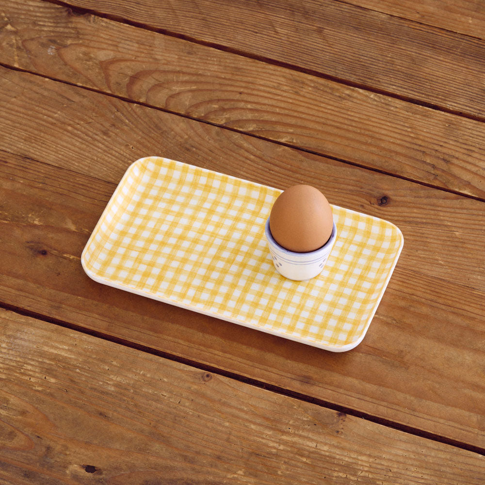 Keily Yellow Check Tray