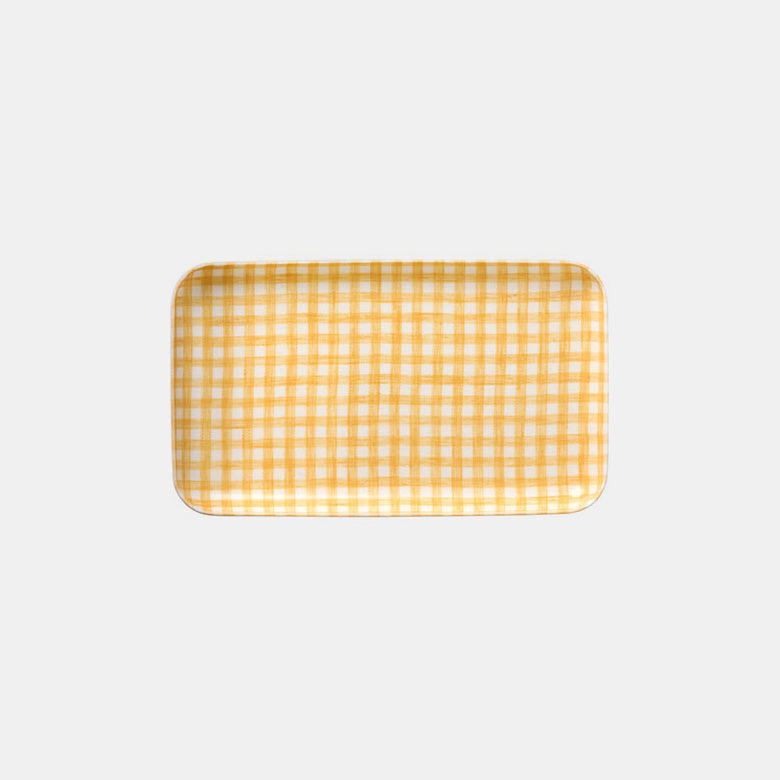 Keily Yellow Check Tray