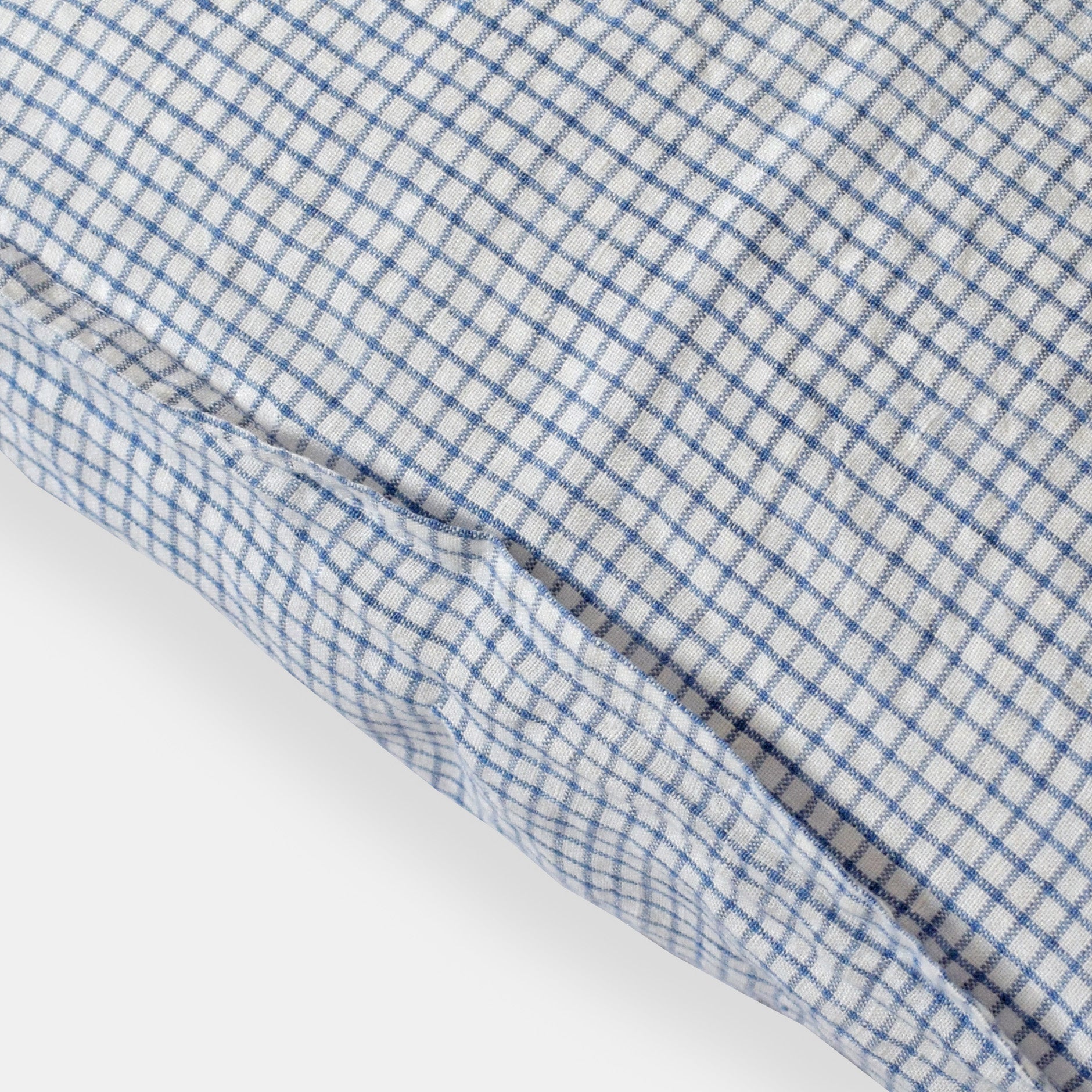 Linen Standard Pillowcase in Sky Checks