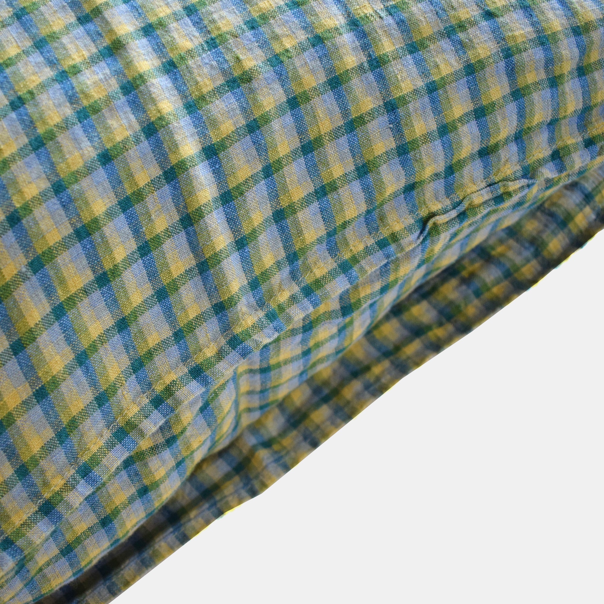 Linen Standard Pillowcase in Spring Green Checks