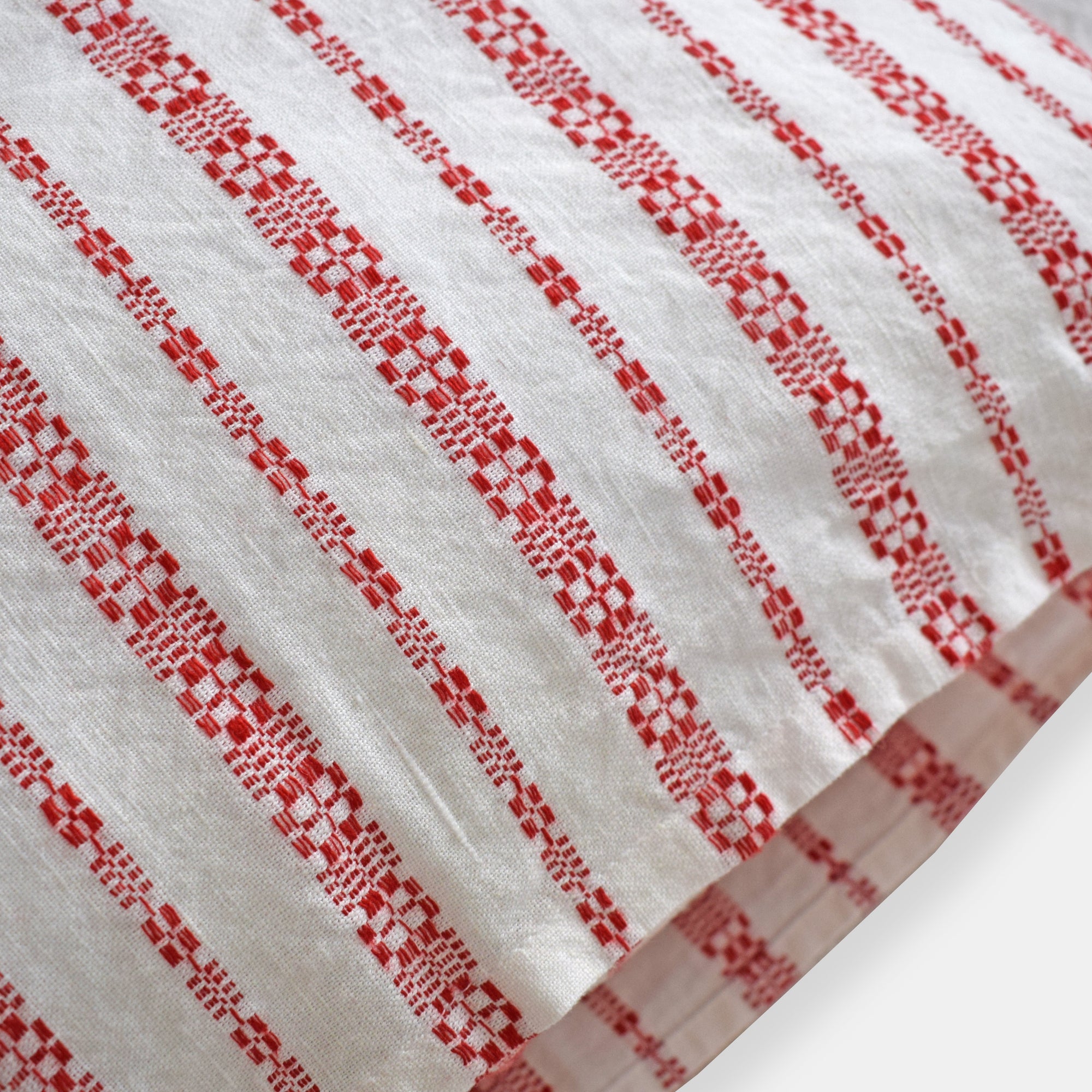 Linen Standard Pillowcase in Red Embroidery