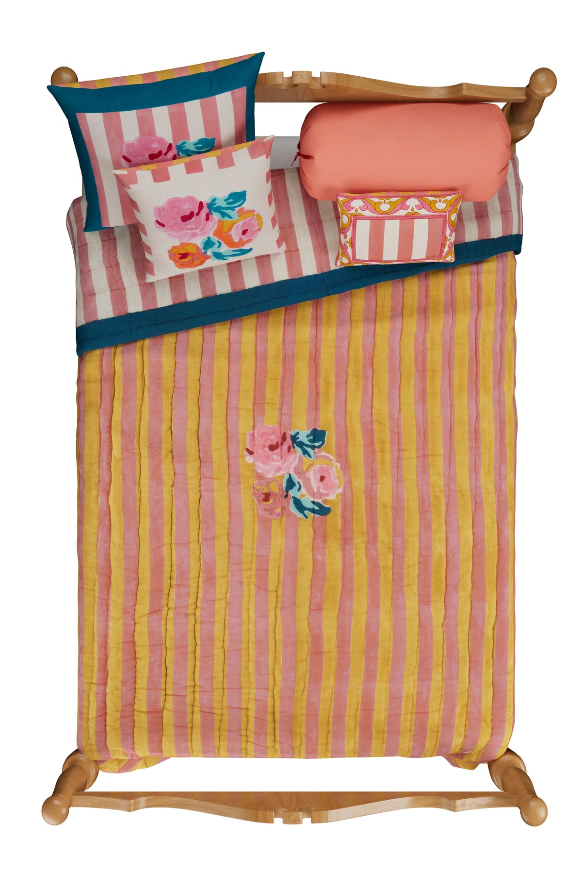Nizam Cream Pink Quilt in Queen/King