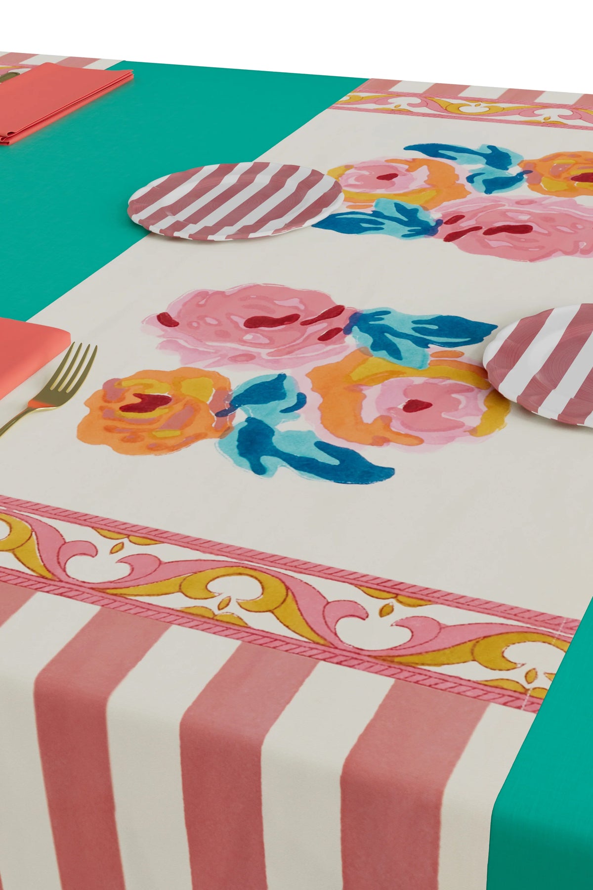 Nizam Cream Pink Table Runner