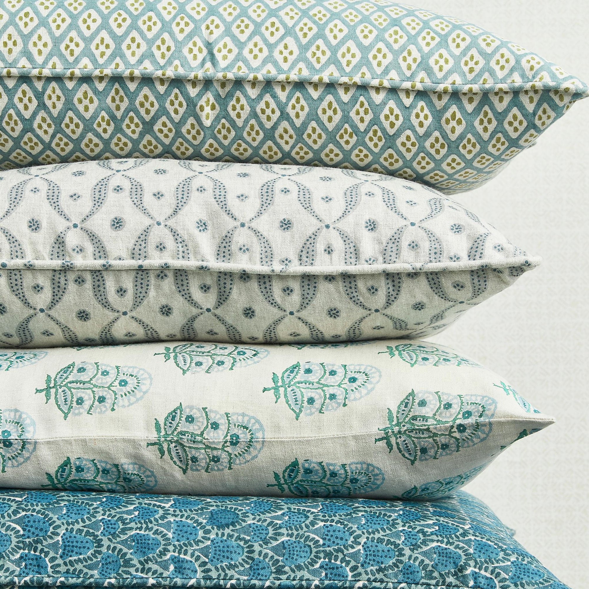 Orvietto Celadon Moss Lumbar Pillow