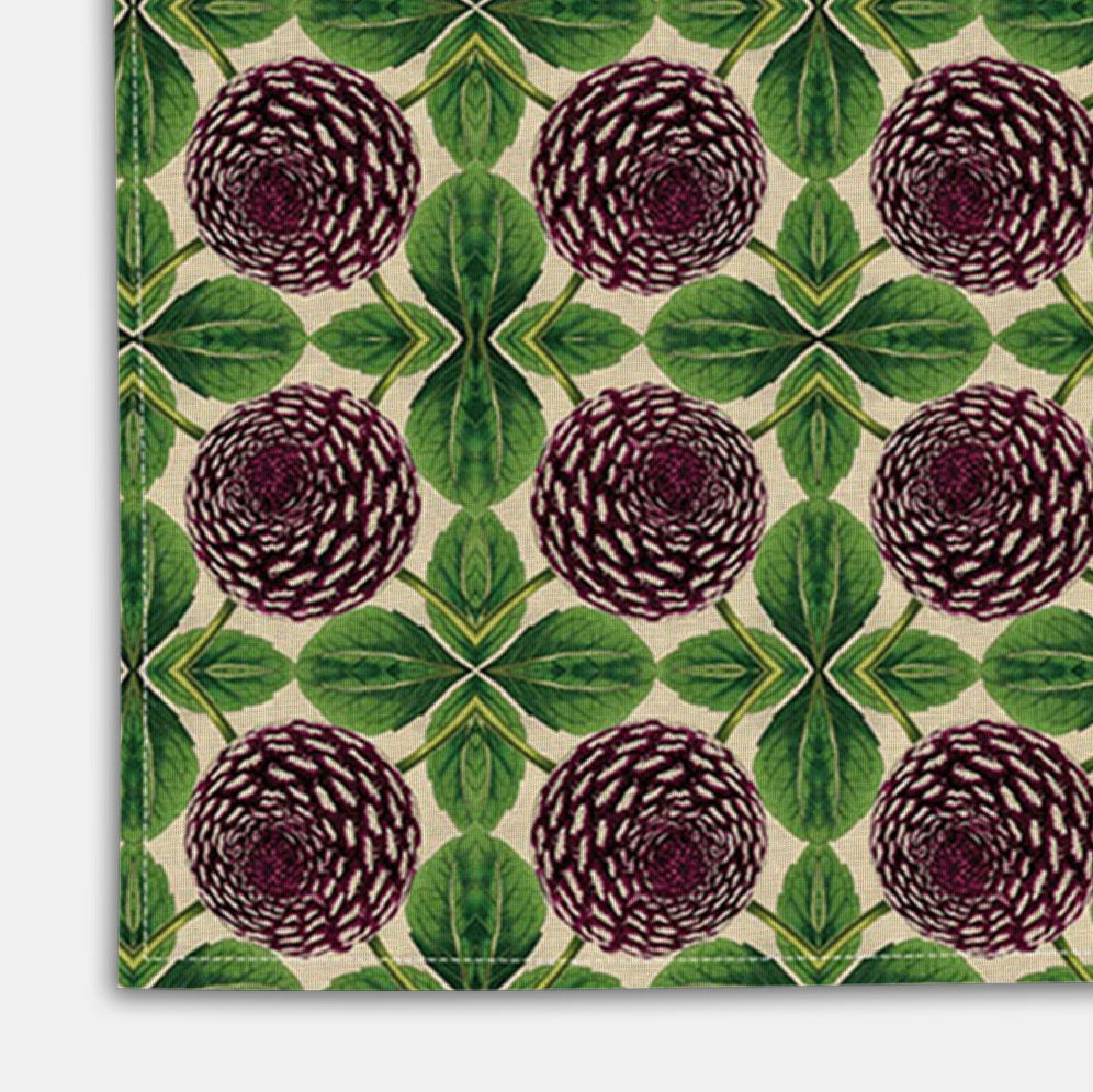 Purple Dahlia Tea Towel