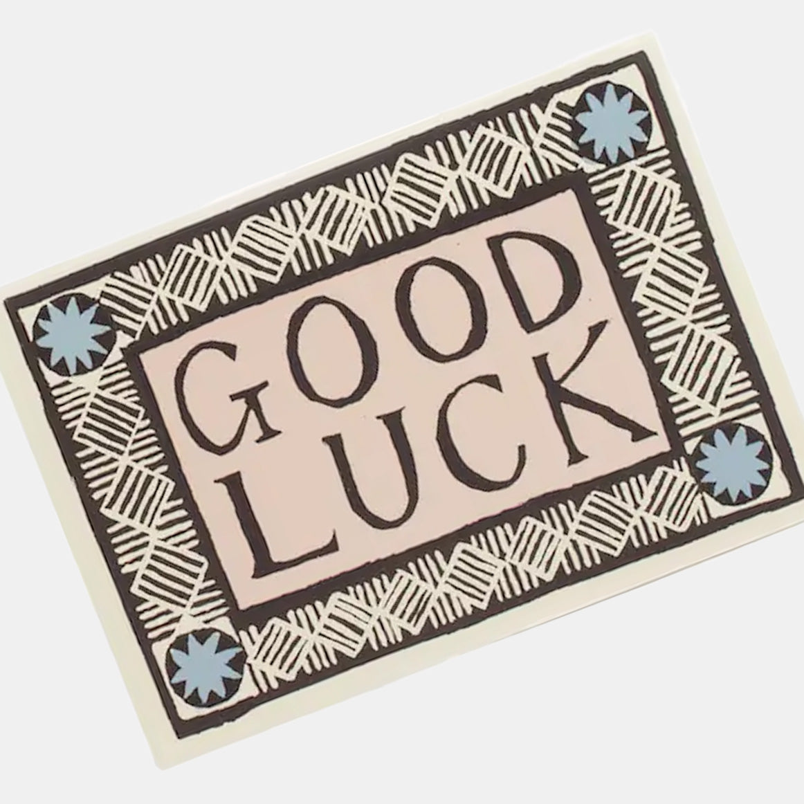 Good Luck Blue Brown Card