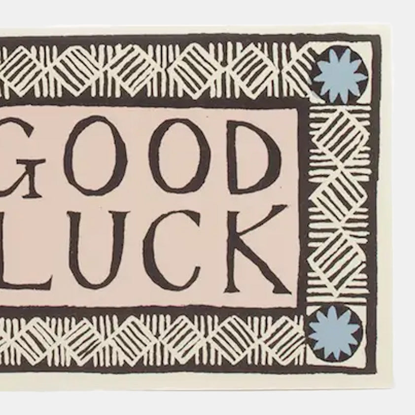 Good Luck Blue Brown Card
