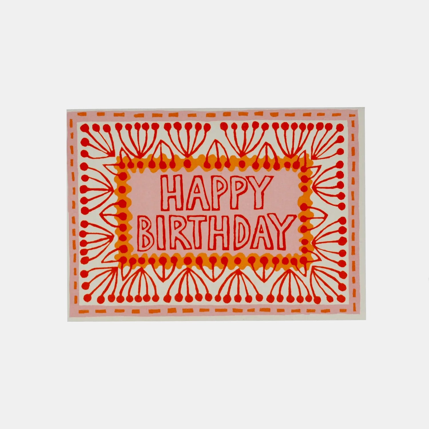 Happy Birthday Pink Orange Card