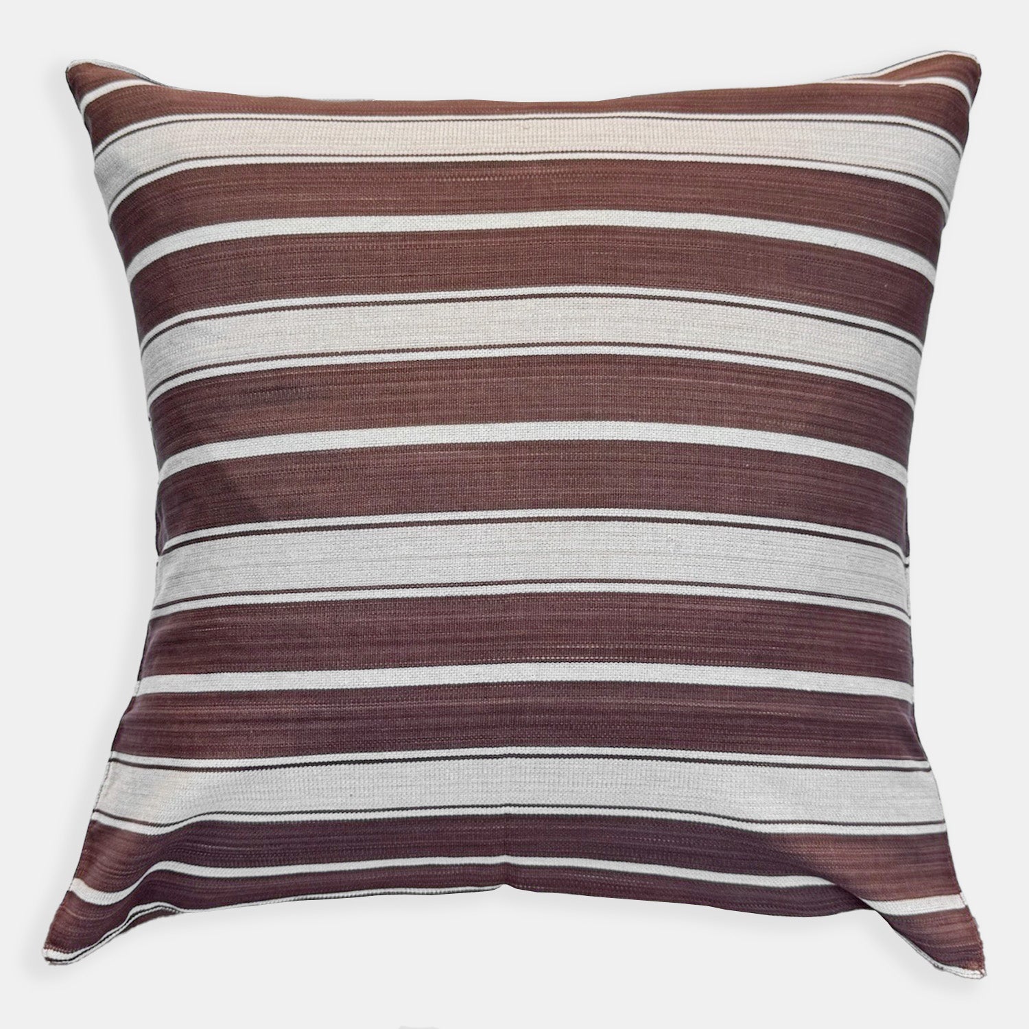 Brown Ecru Stripe Square Pillow