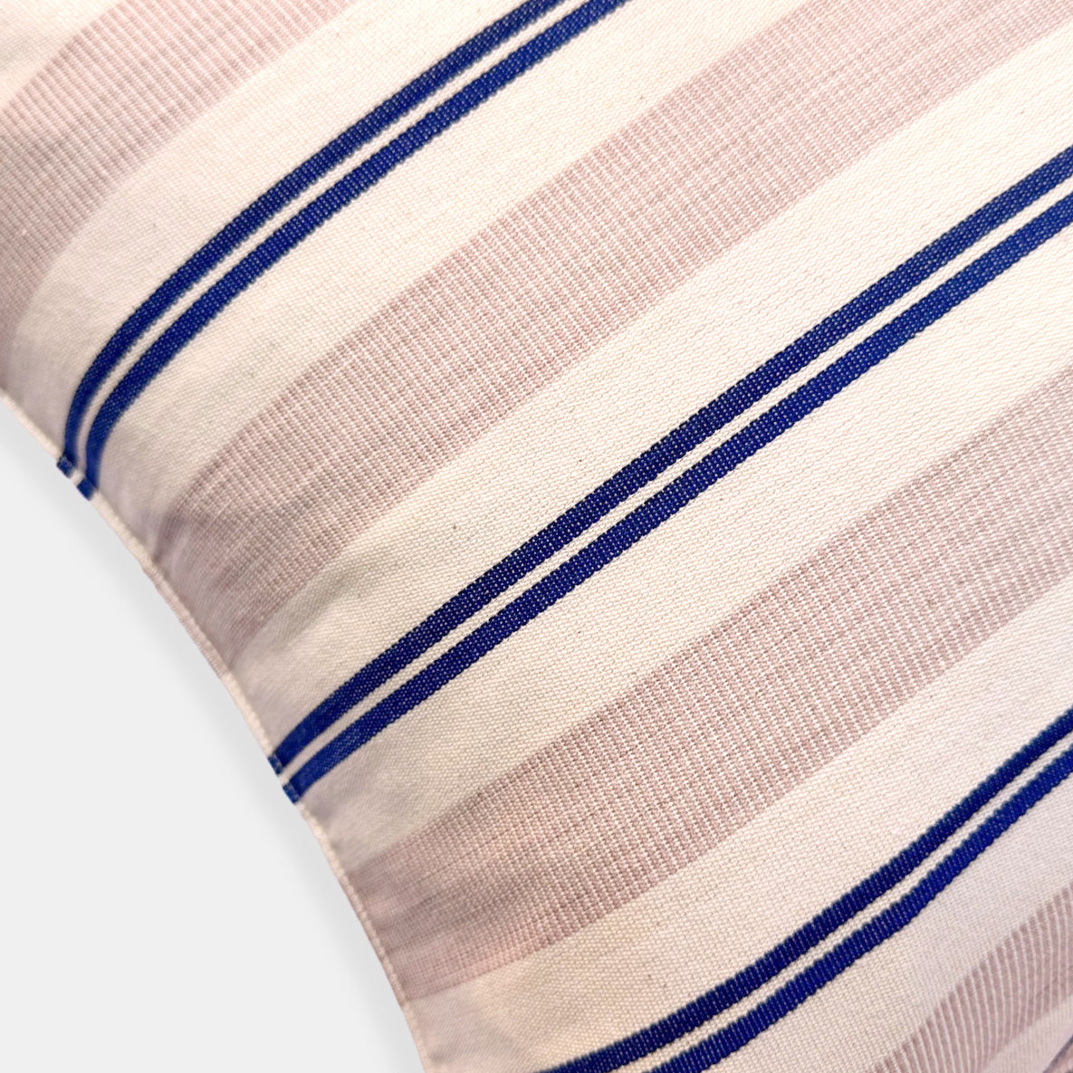 Dusty Pink Navy Stripe Lumbar Pillow