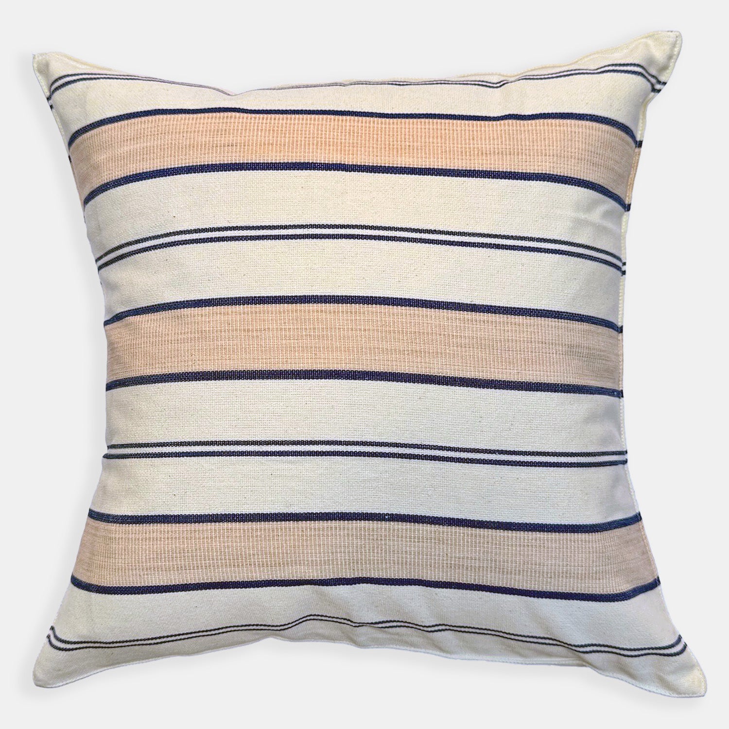 Orange Blossom Stripe Square Pillow
