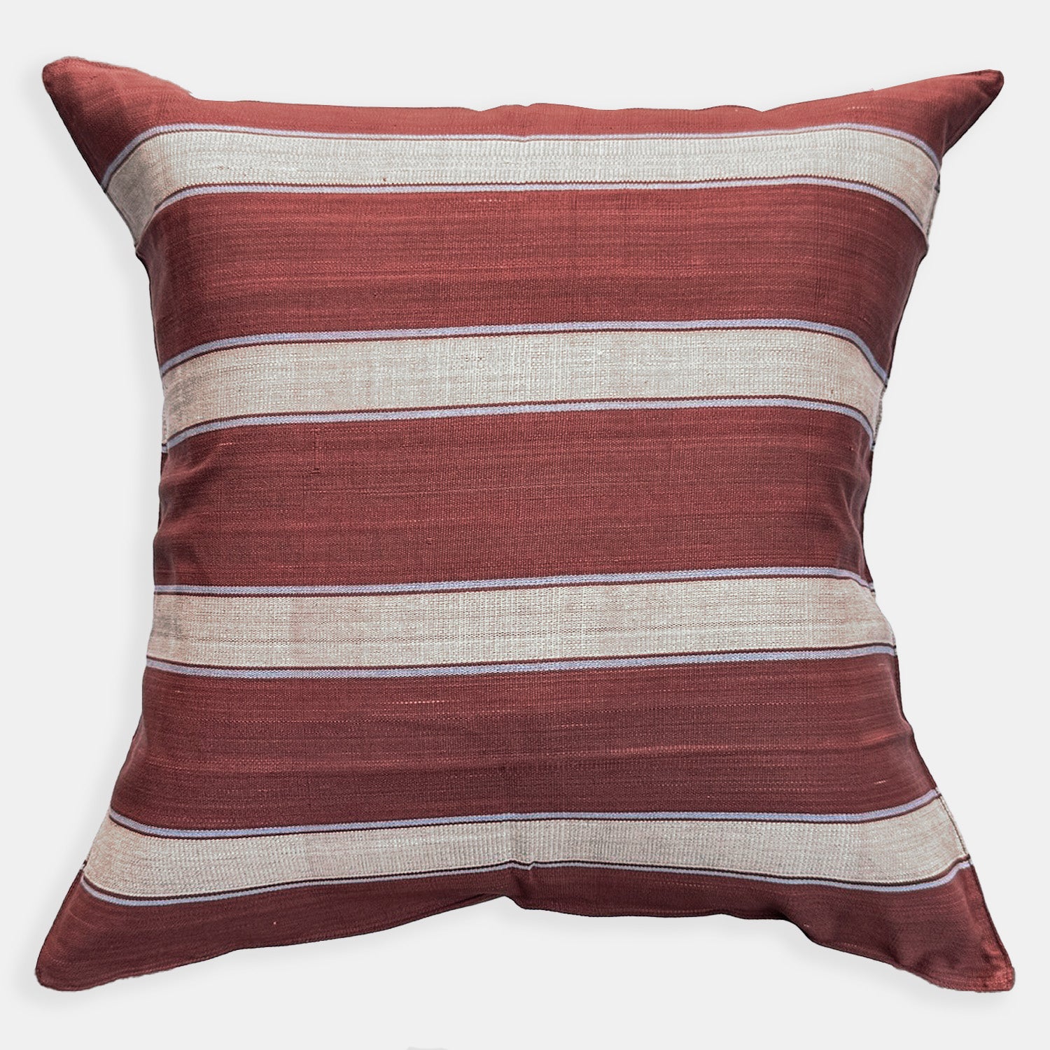 Brick Pale Blue Stripe Square Pillow