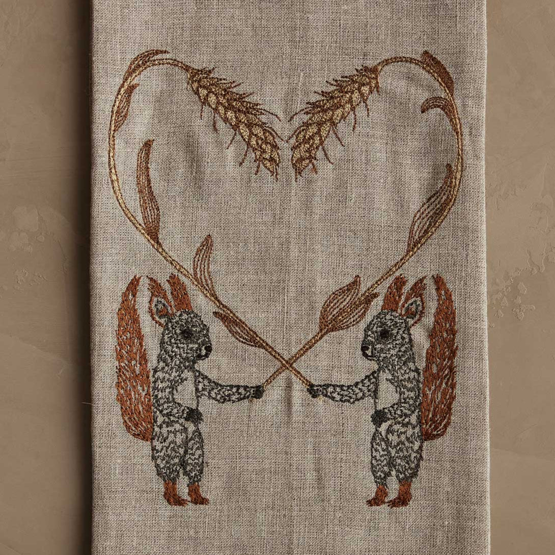 Squirrels with Wheat Tea Towel