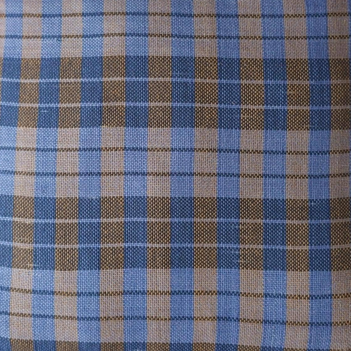 Black Blue Check with Fringe Square Pillow