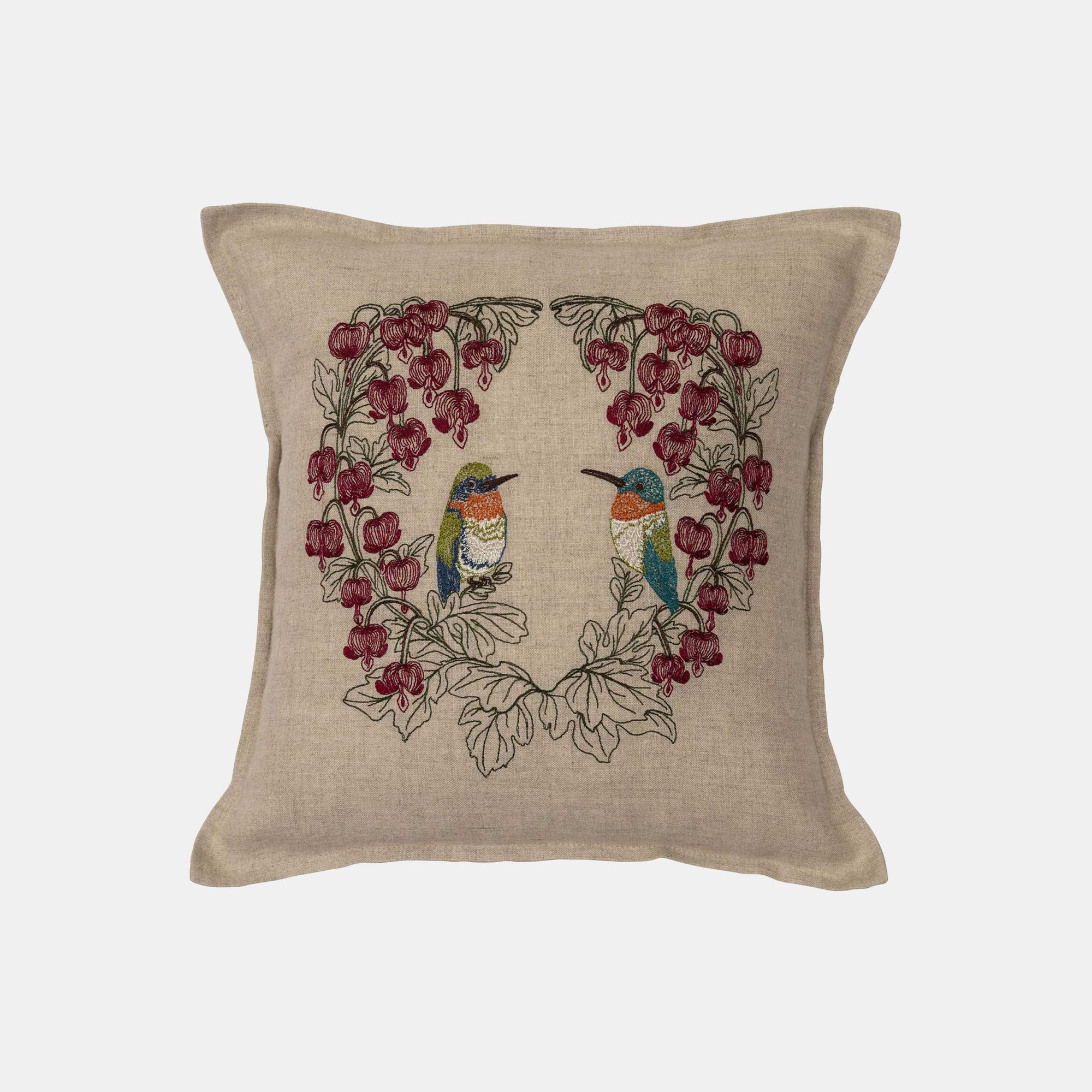 Hummingbird Hearts Square Pillow